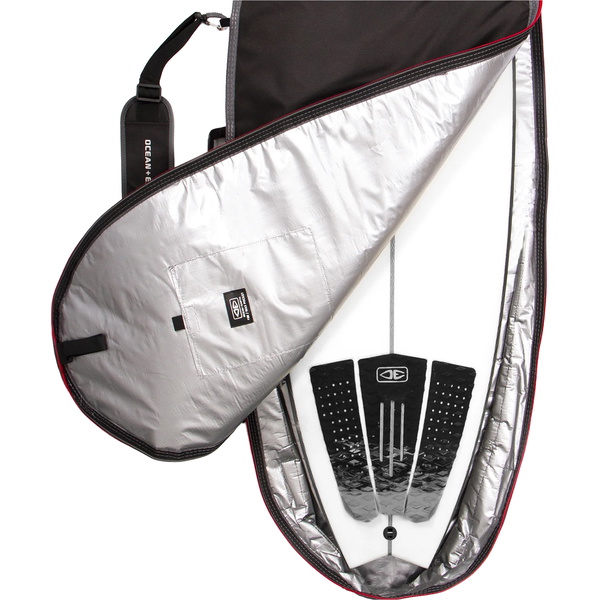2026 Ocean and Earth Compact Day Short Board Cover OESCSB13 - Black / Red